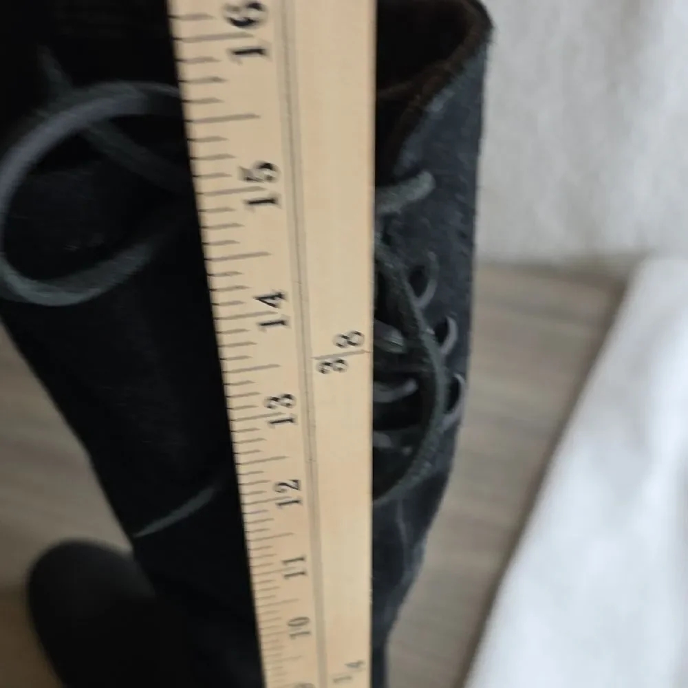 Born Hayden Knee High Riding Boots, Black Suede, Women's Size 5.5M